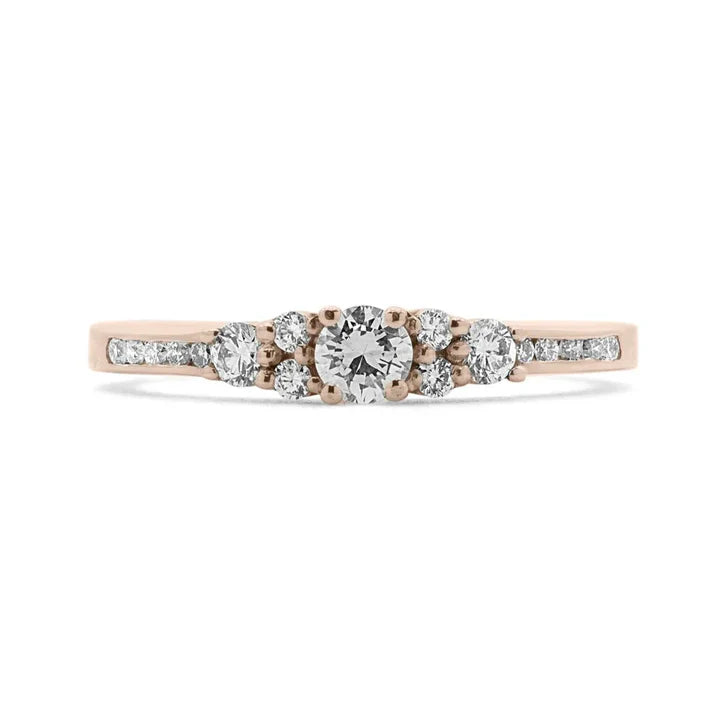 Women's 0.42ct Lab Diamond Twisted Anniversary Ring side profile | lab diamond detail