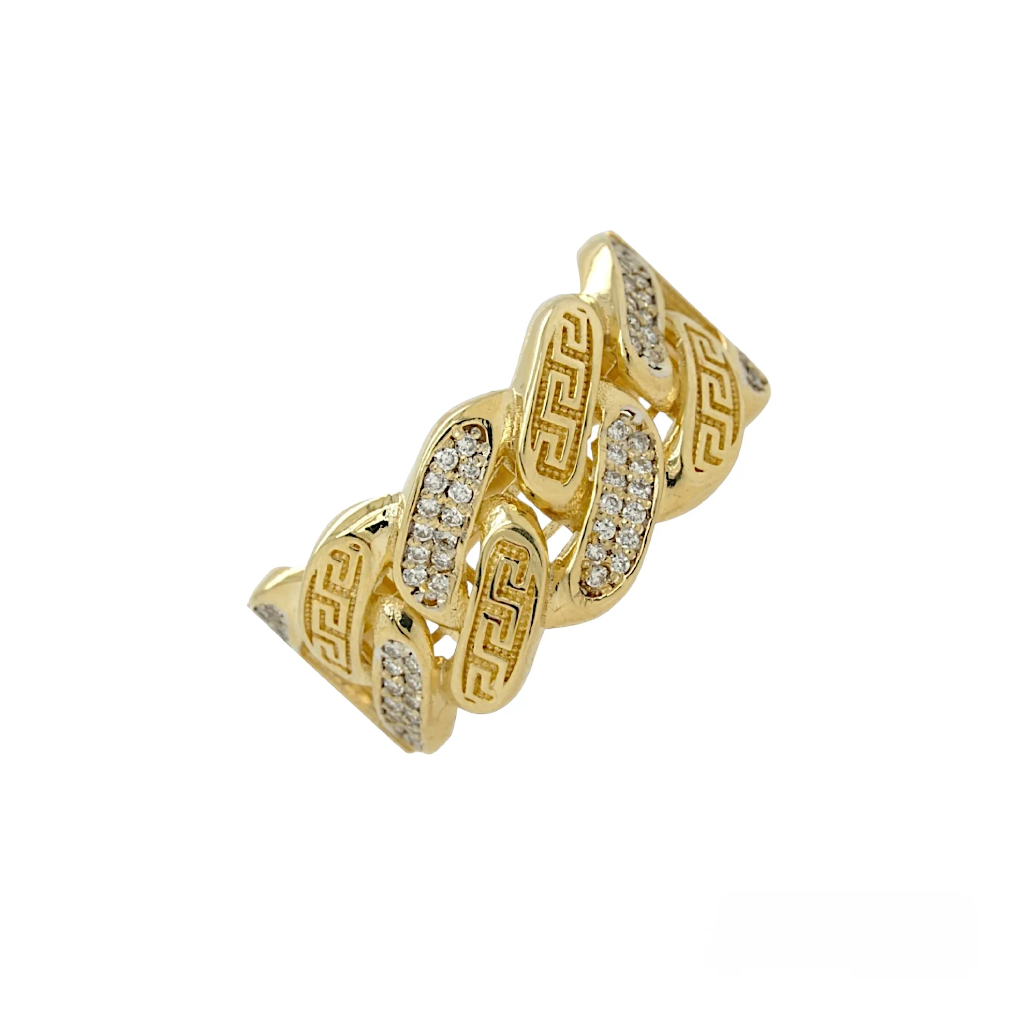 Cuban Link Lab Diamond Ring 0.30ct | 10K yellow gold | IGI certified lab diamond