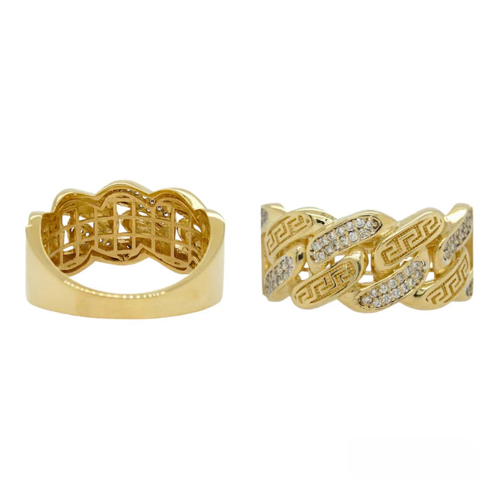 Cuban Link Lab Diamond Ring 0.30ct side profile | lab diamond detail