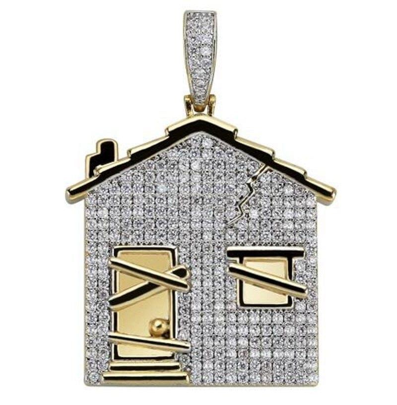 4ct Lab Diamond Bando House Pendant | IGI Certified VS | 10K White Gold