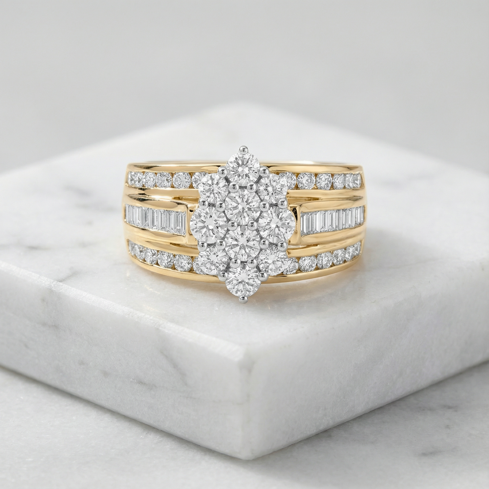Women's 1.1ct Lab Diamond Right Hand Ring side profile, lab diamond detail