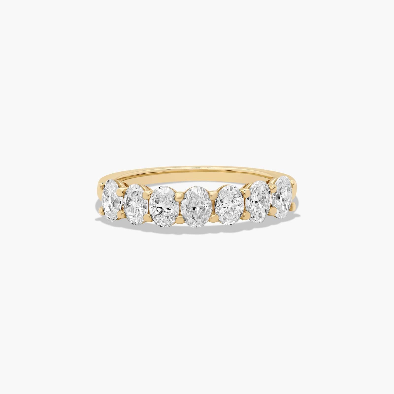 Women's 1ct Seven Stone Oval Cut Anniversary Ring | 10K gold | IGI certified lab diamond