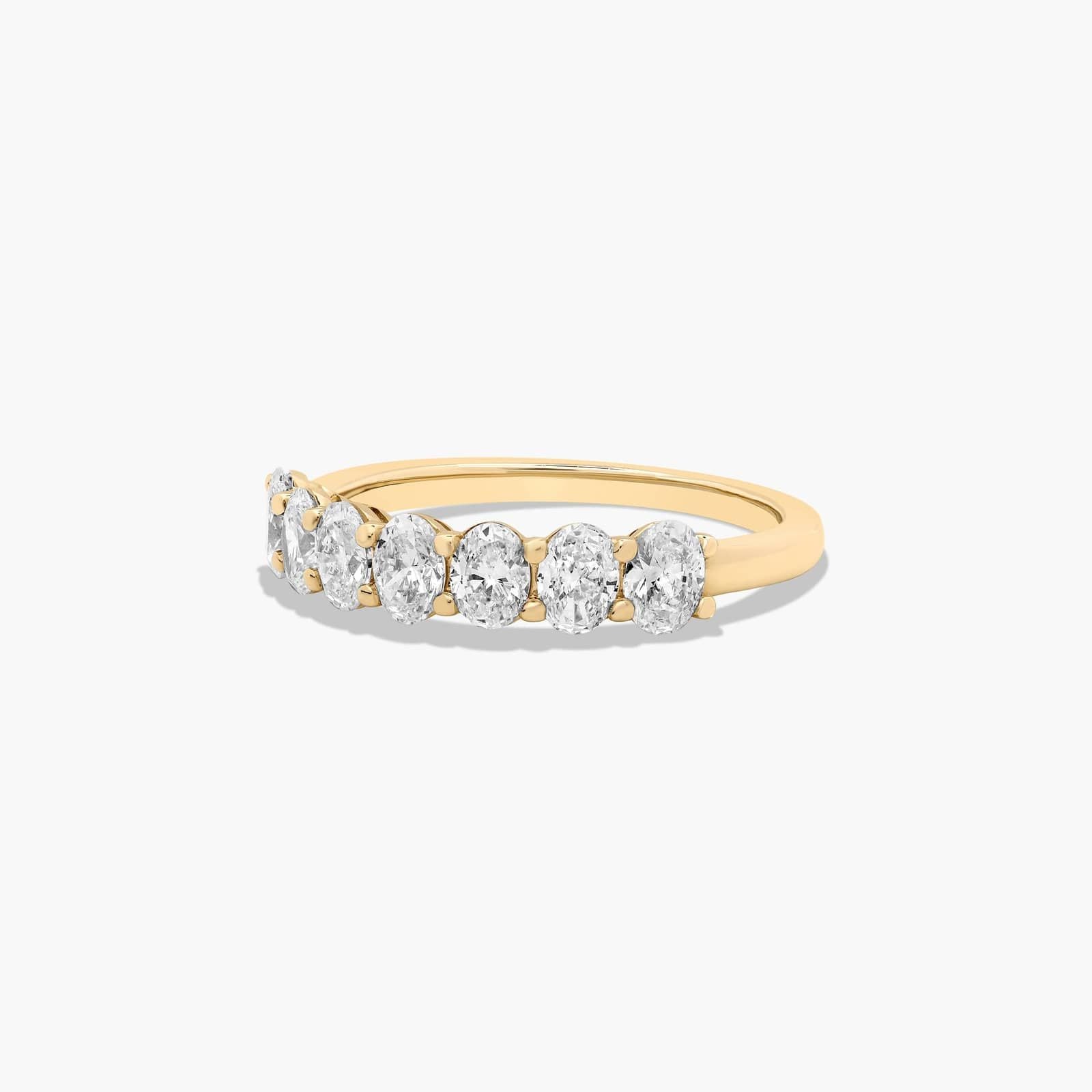 Women's 1ct Seven Stone Oval Cut Anniversary Ring side profile | oval cut cut lab diamond detail