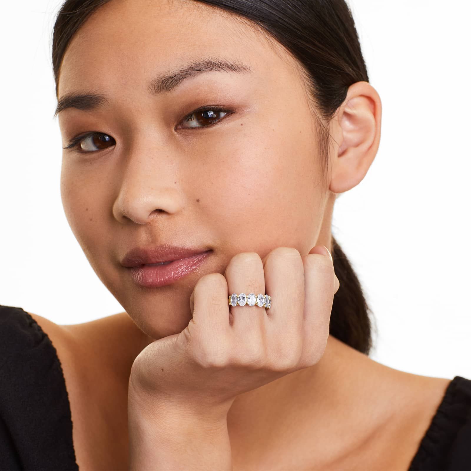 Women's 3.5ct Seven Stone Oval Cut Anniversary Ring packaging, Draco Diamond fine jewelry