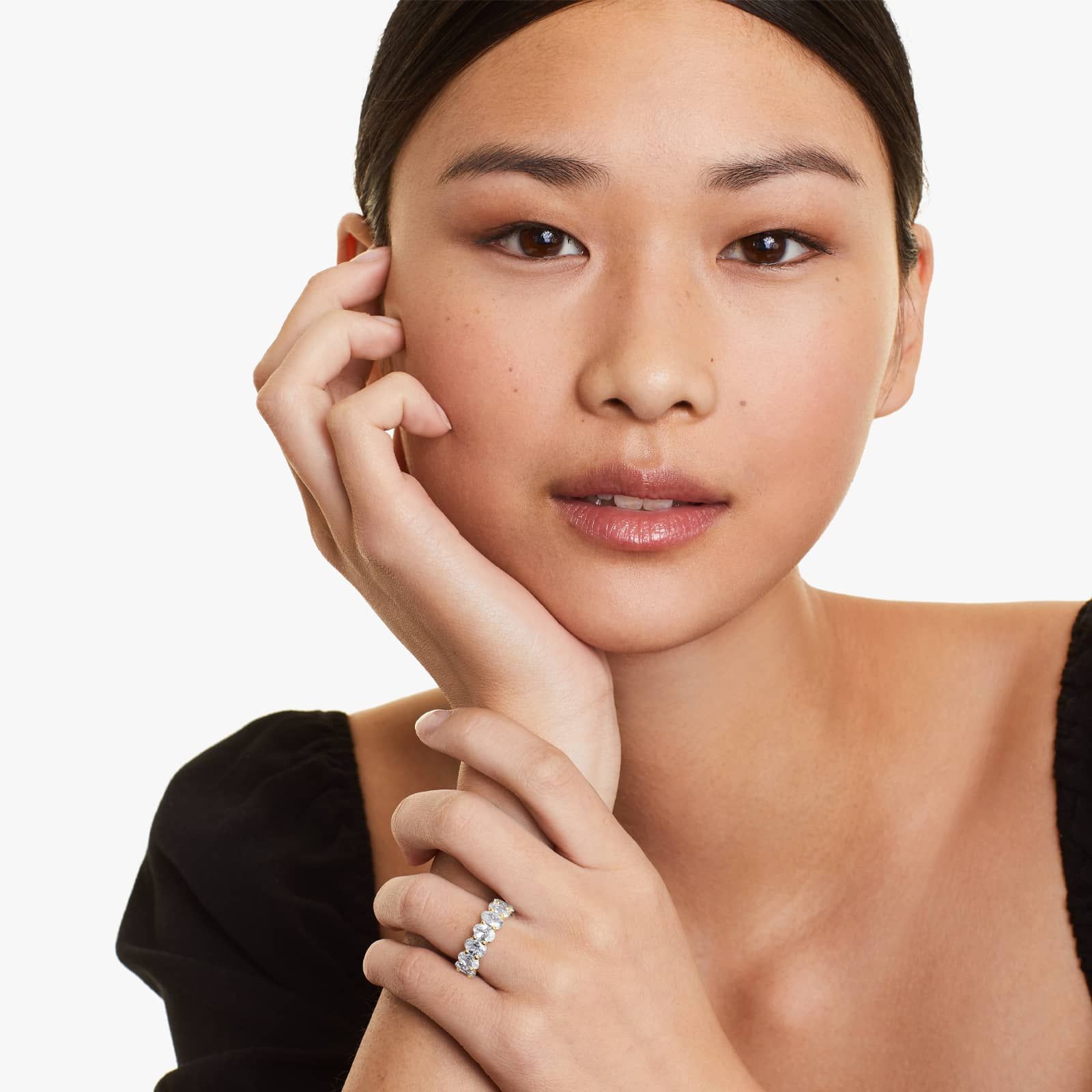 Women's 3.5ct Seven Stone Oval Cut Anniversary Ring | 10K Gold | Draco Diamond