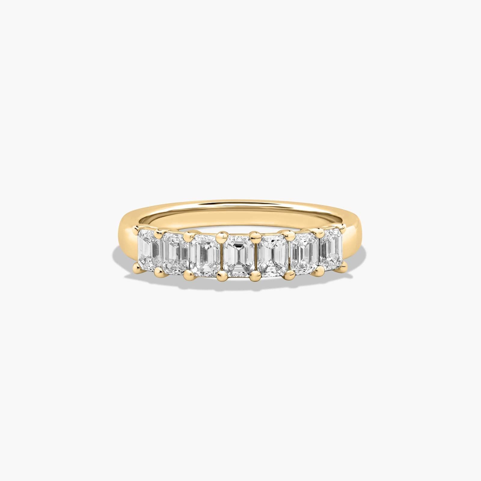 Women's 1ct Seven Stone Emerald Cut Anniversary Ring | 10K gold | IGI certified lab diamond