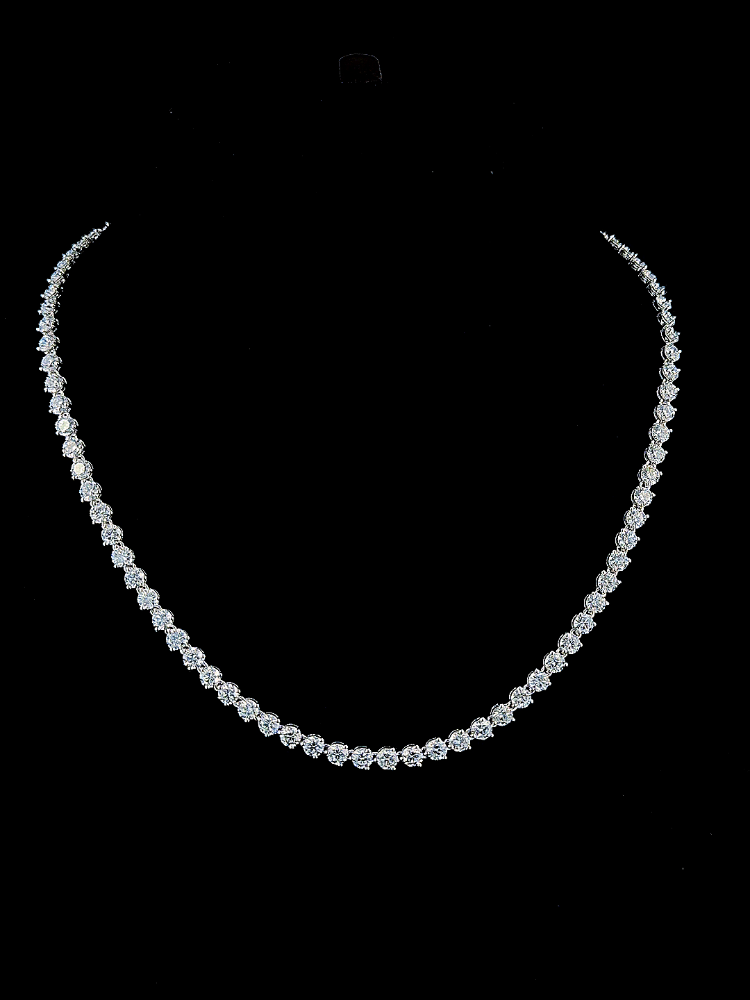 15ct round diamond tennis chain white gold real video frame front