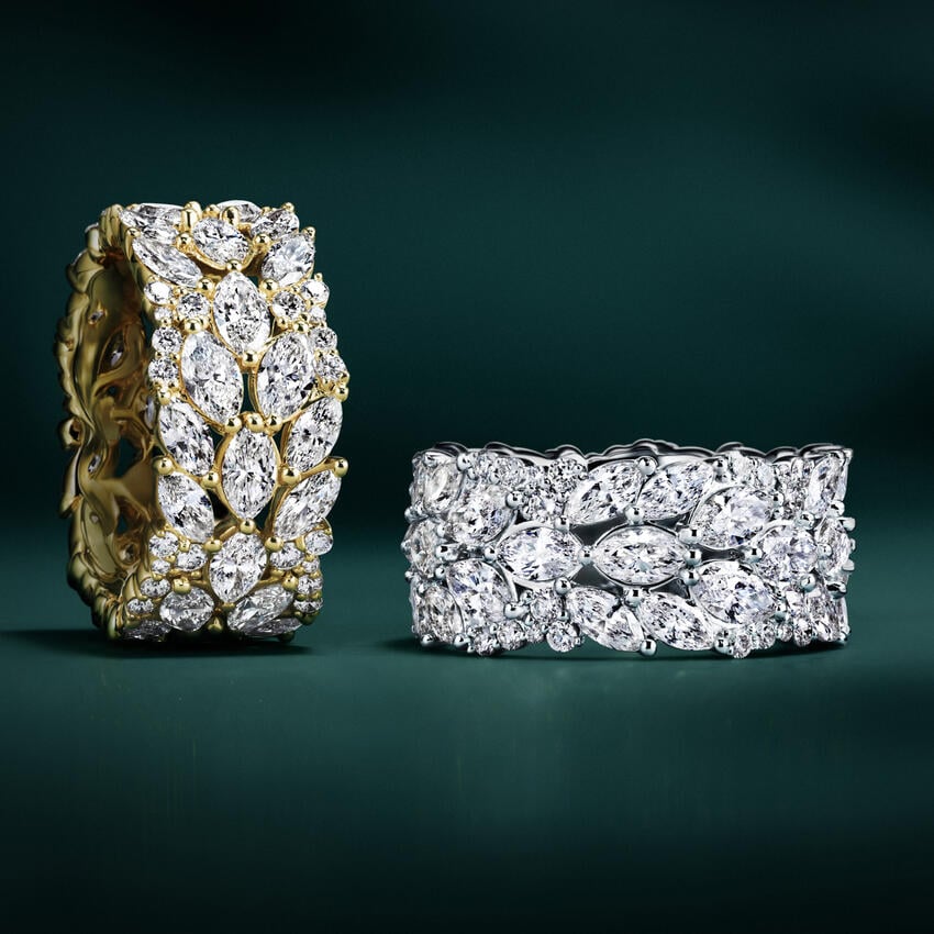 5.62ct Lab Diamond Ring on model, styled 10K white gold ring