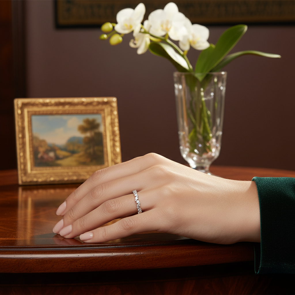 2ct Lab Diamond Ring | Pear & Round Cluster | IGI Certified | 10K White Gold