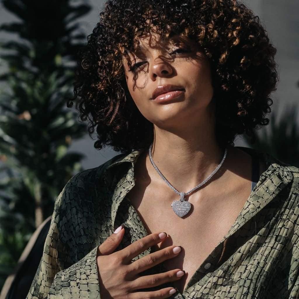 4.3ct Lab Diamond Heart Pendant | IGI Certified | 10K White Gold