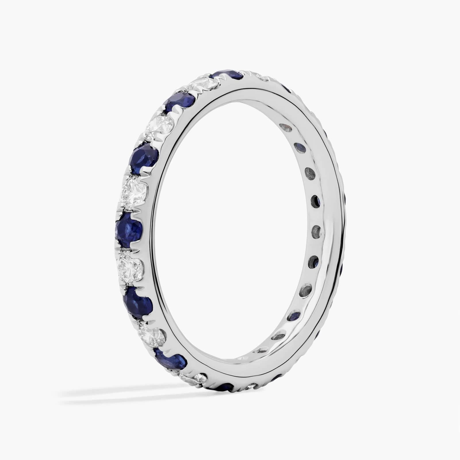 Women's Sapphire & Diamond Pavé Eternity Ring | 2.7ct TW | 10-18K