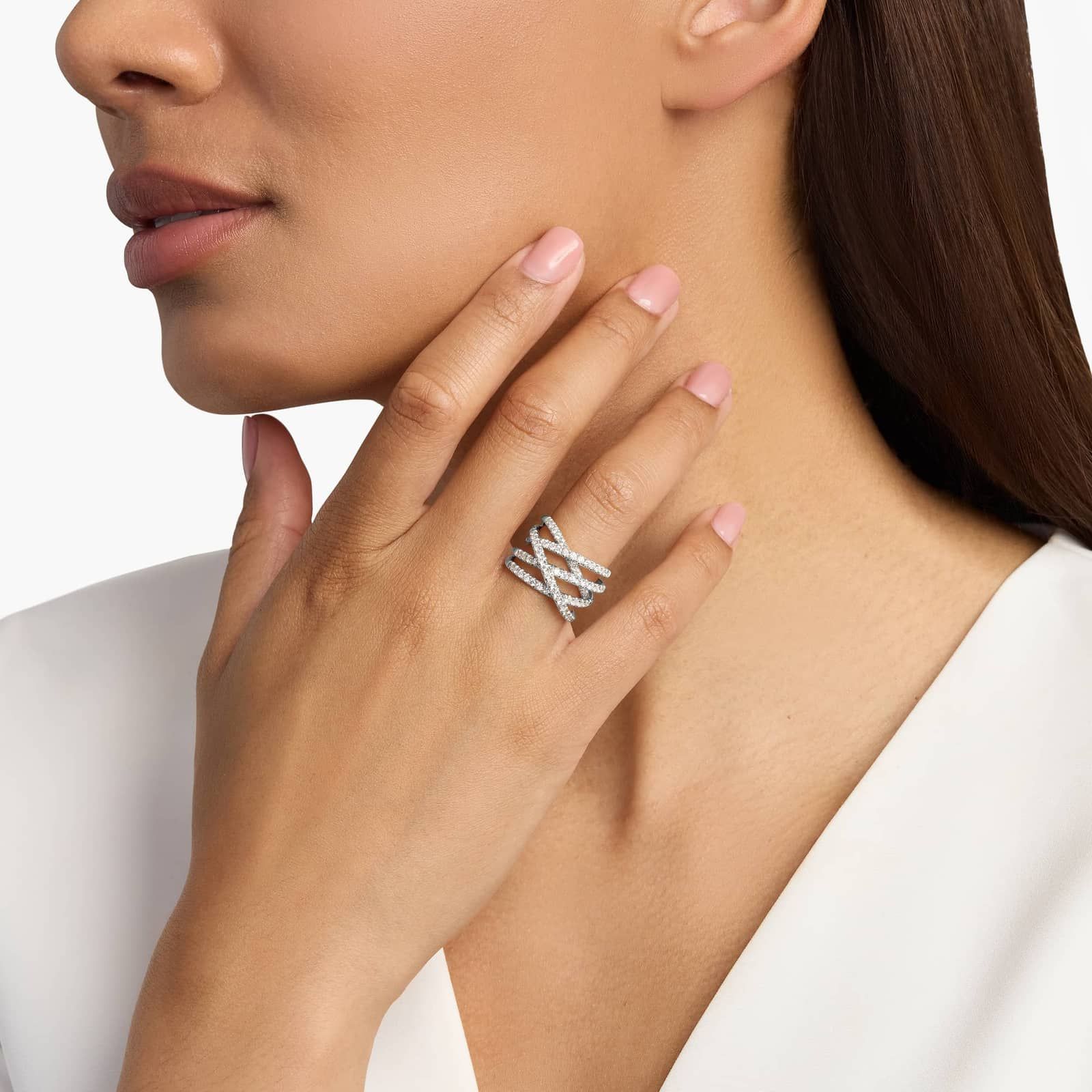 Women's Diamond Crossover Wrap Ring | 2ct TW | 10-18K