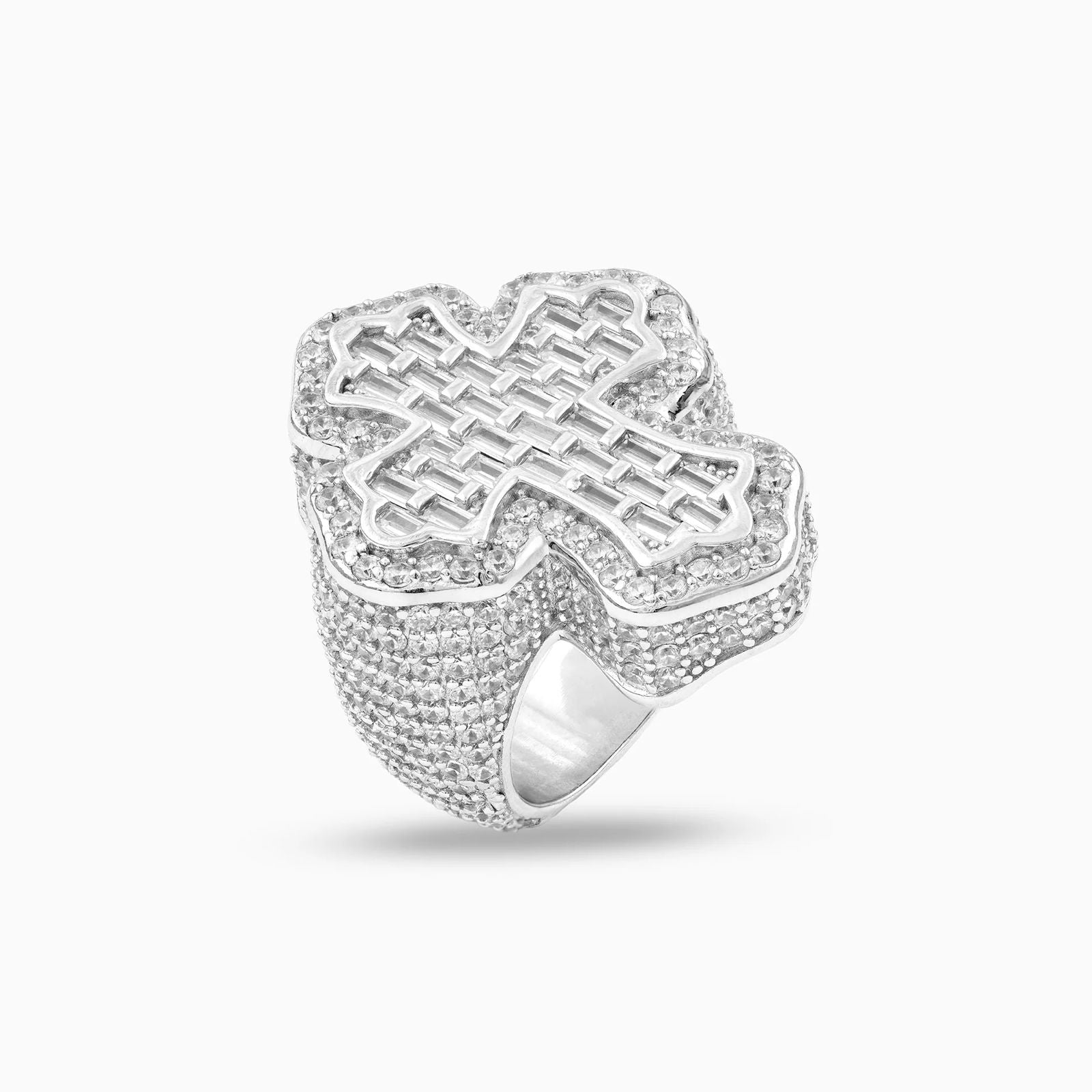 5.05ct Lab Diamond Cross Ring | 10K white gold | IGI certified lab diamond