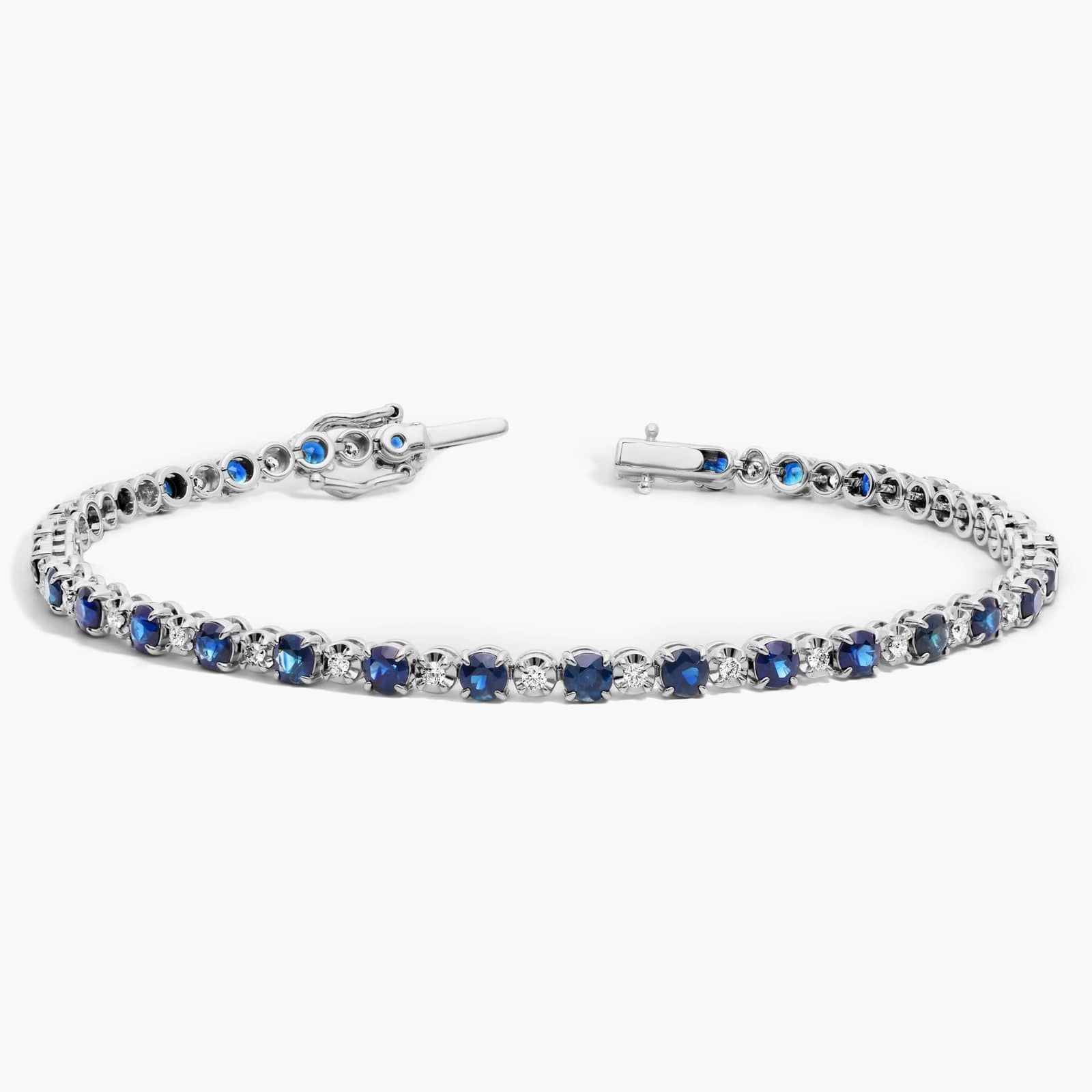 Women's Sapphire & Diamond Tennis Bracelet | 6ct TW | 10-18K