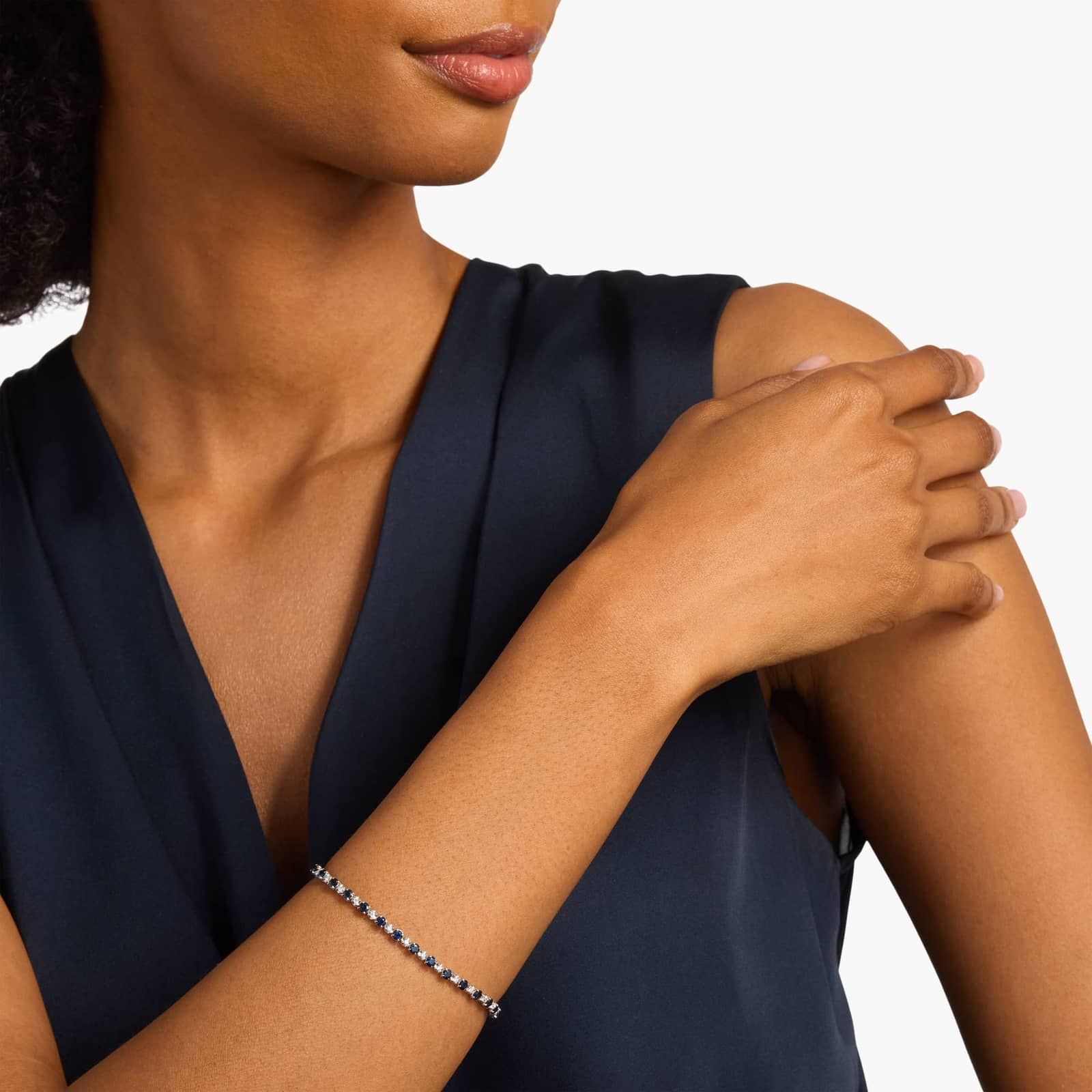 Women's Sapphire & Diamond Tennis Bracelet | 6ct TW | 10-18K