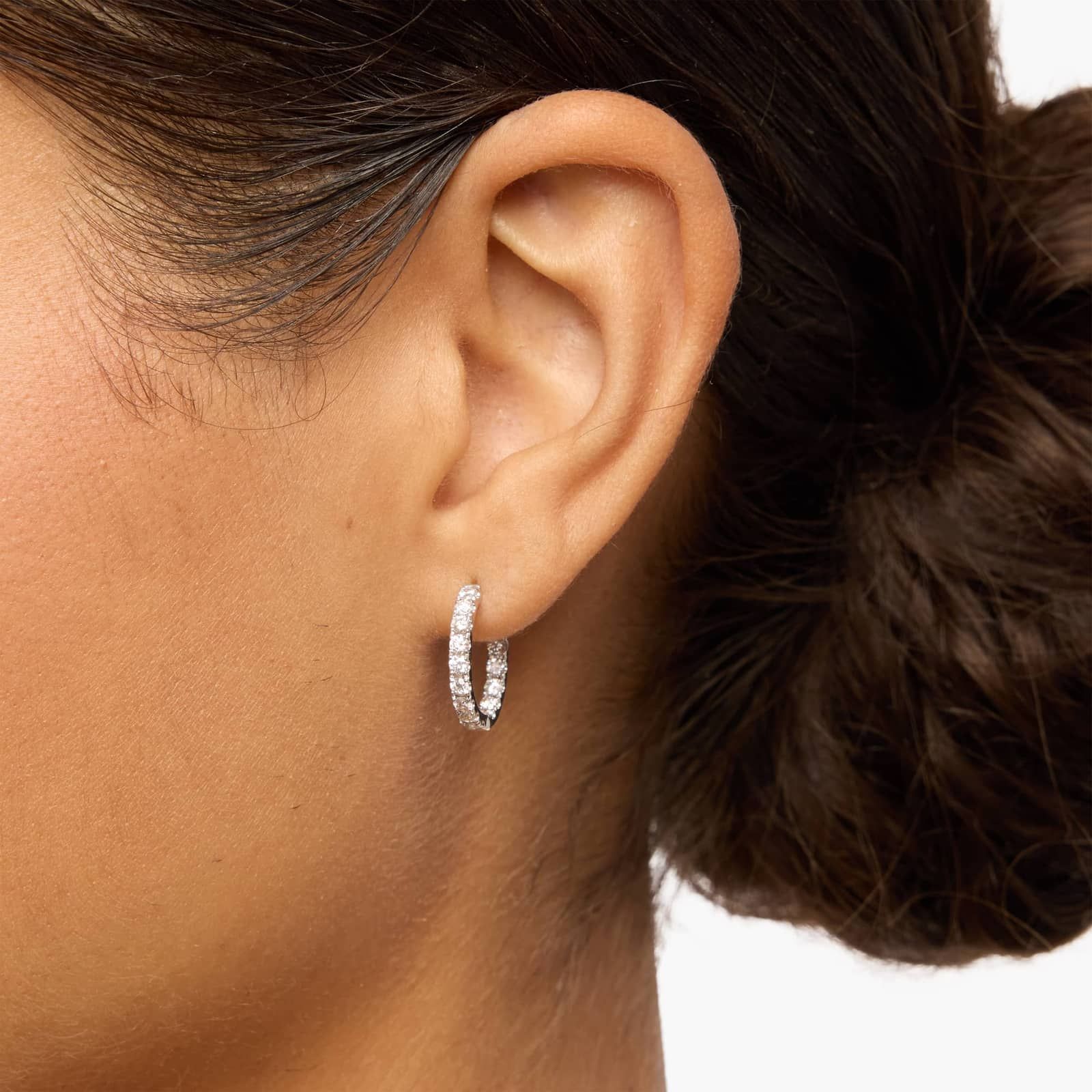 Inside out lab diamond hoop earrings, 1ct total weight