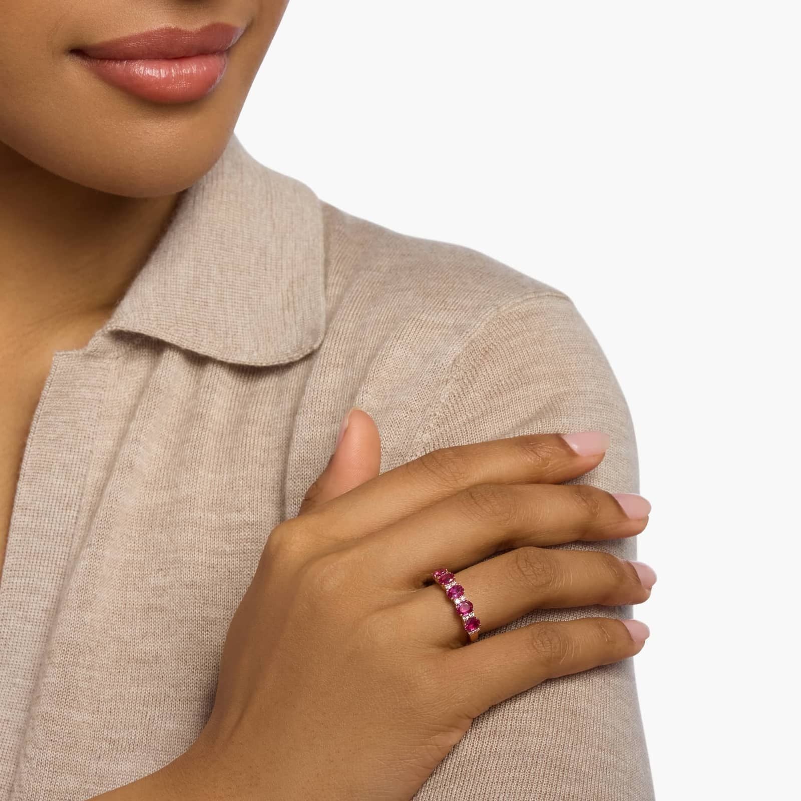 Women's Ruby & Diamond Five-Stone Ring | 3.4ct TW | 10-18K