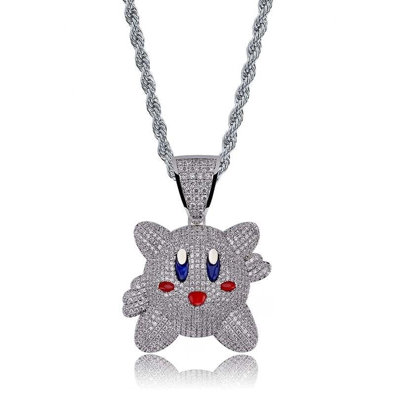 8.25ct Lab Diamond Gaming Pendant side profile, lab diamond detail