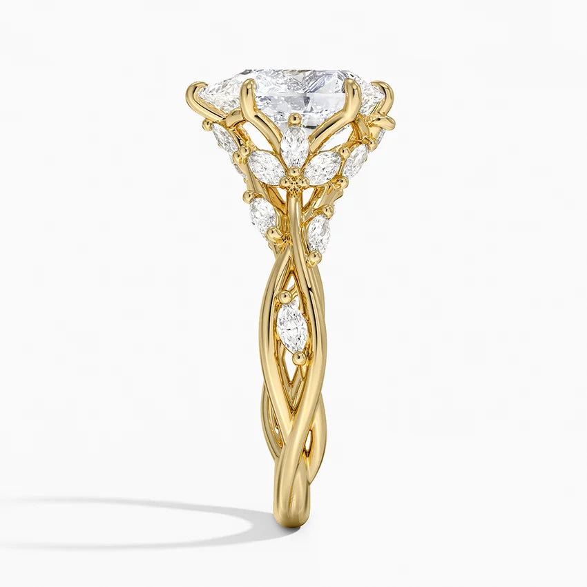 2ct lab diamond ring front view | 10K white gold