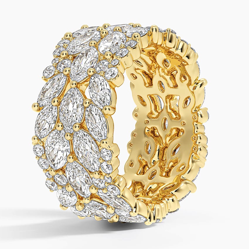 5.62ct Lab Diamond Ring side profile, marquise cut lab diamond detail