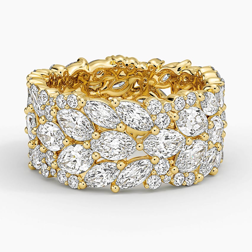 5.62ct Lab Diamond Ring | Marquise Band | IGI Certified | 10K White Gold | Anniversary