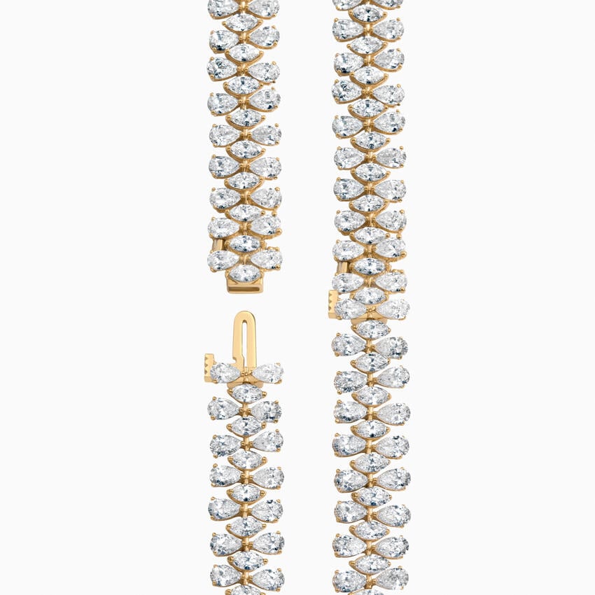 Miranova Three-Row Pear Diamond Bracelet