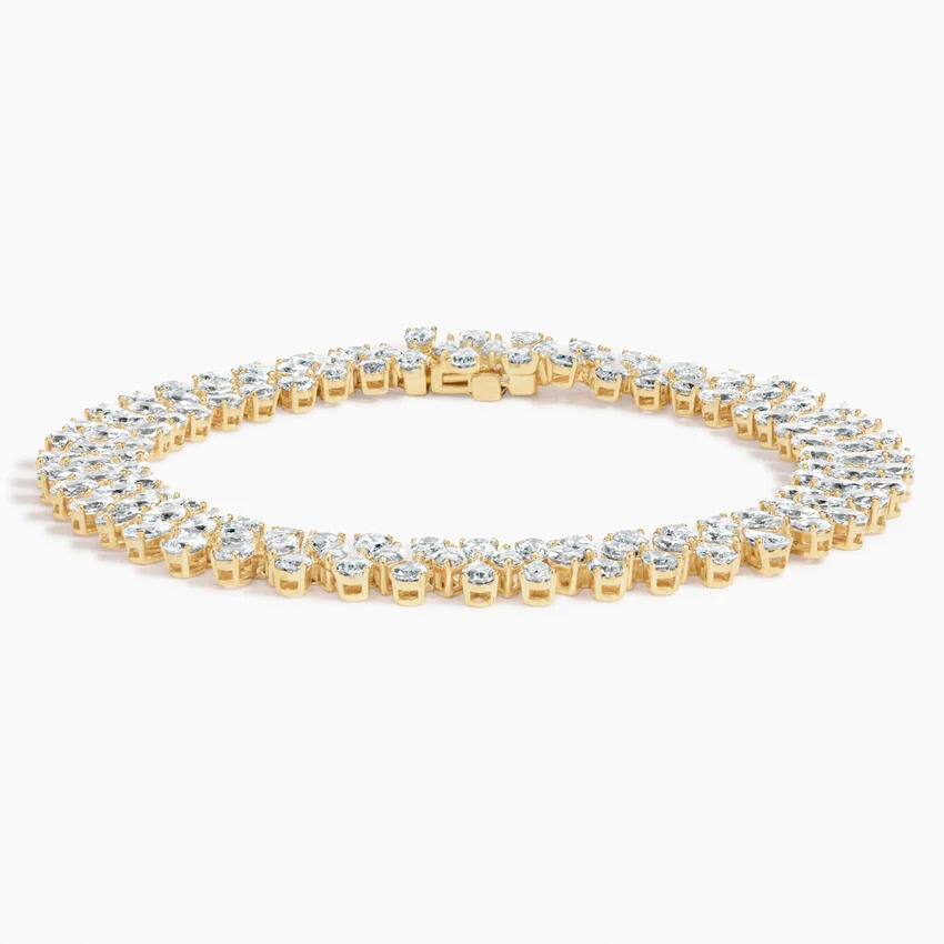 Miranova Three-Row Pear Diamond Bracelet
