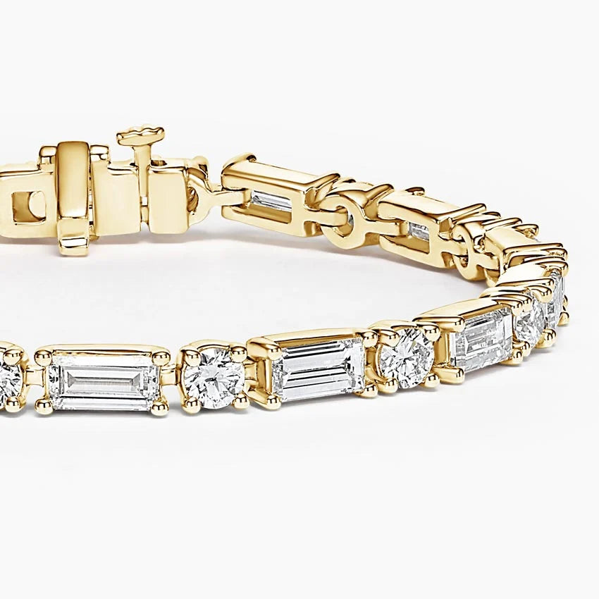 Regenta Baguette and Round Lab Diamond Tennis Bracelet
