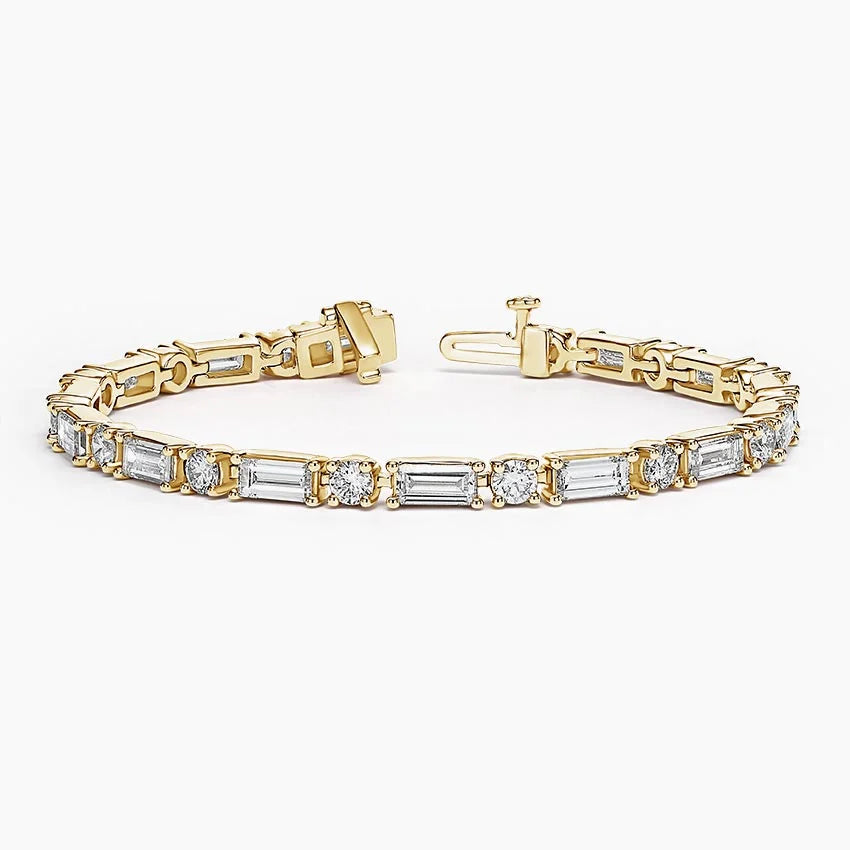 Regenta Baguette and Round Lab Diamond Tennis Bracelet