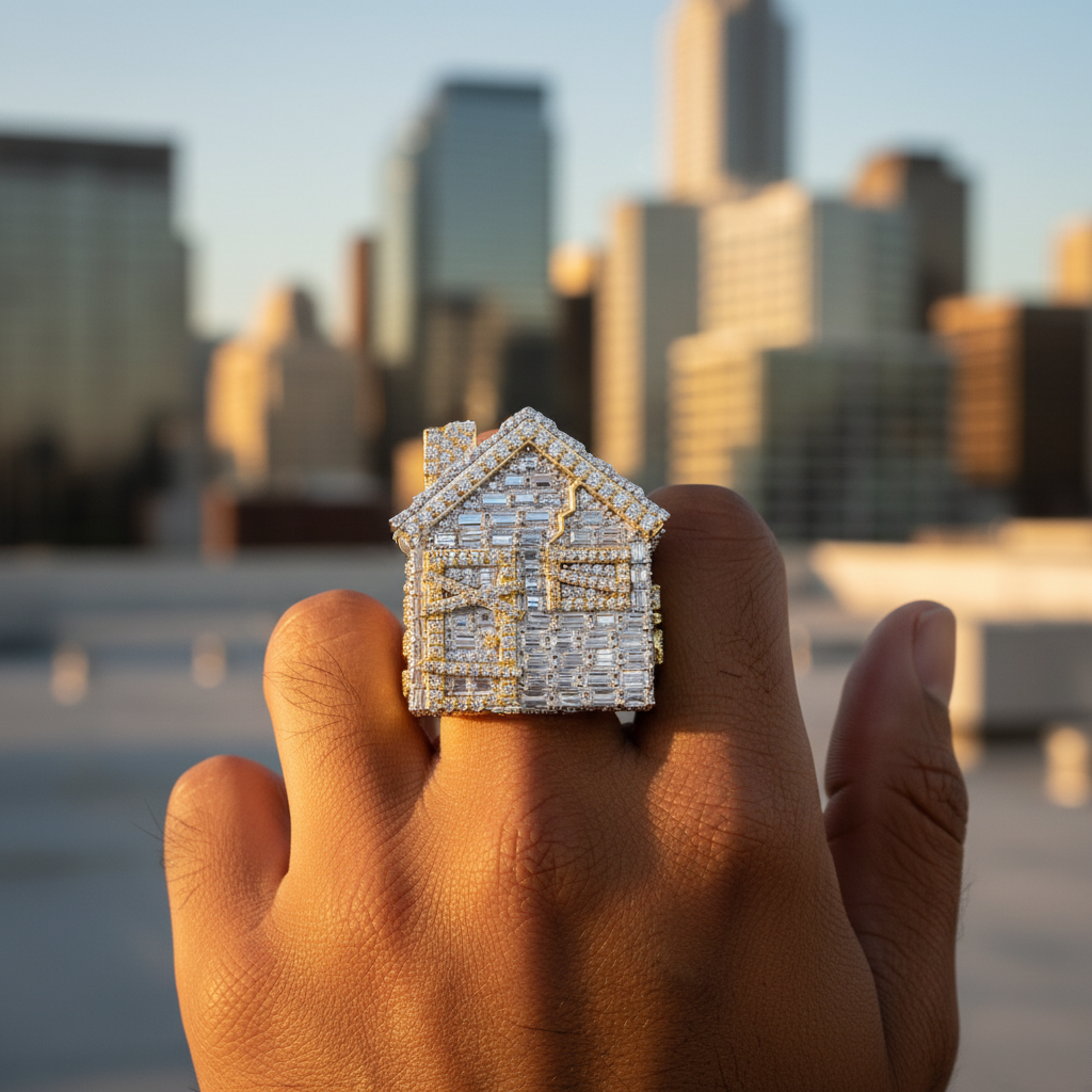6ct lab diamond ring front view | 10K white gold