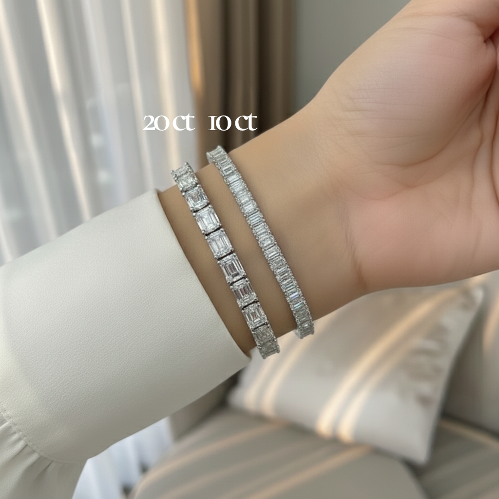 Emerald Cut Diamond Tennis Bracelet