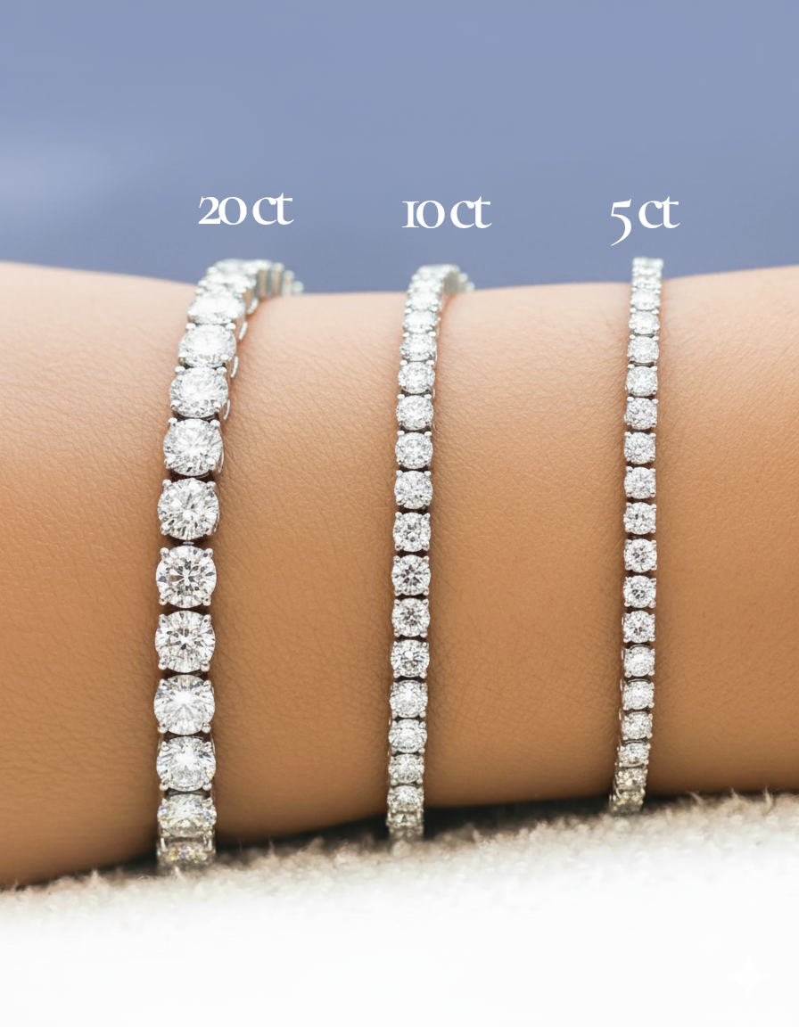 Astrielle Pear and Round Lab Diamond Tennis Bracelet