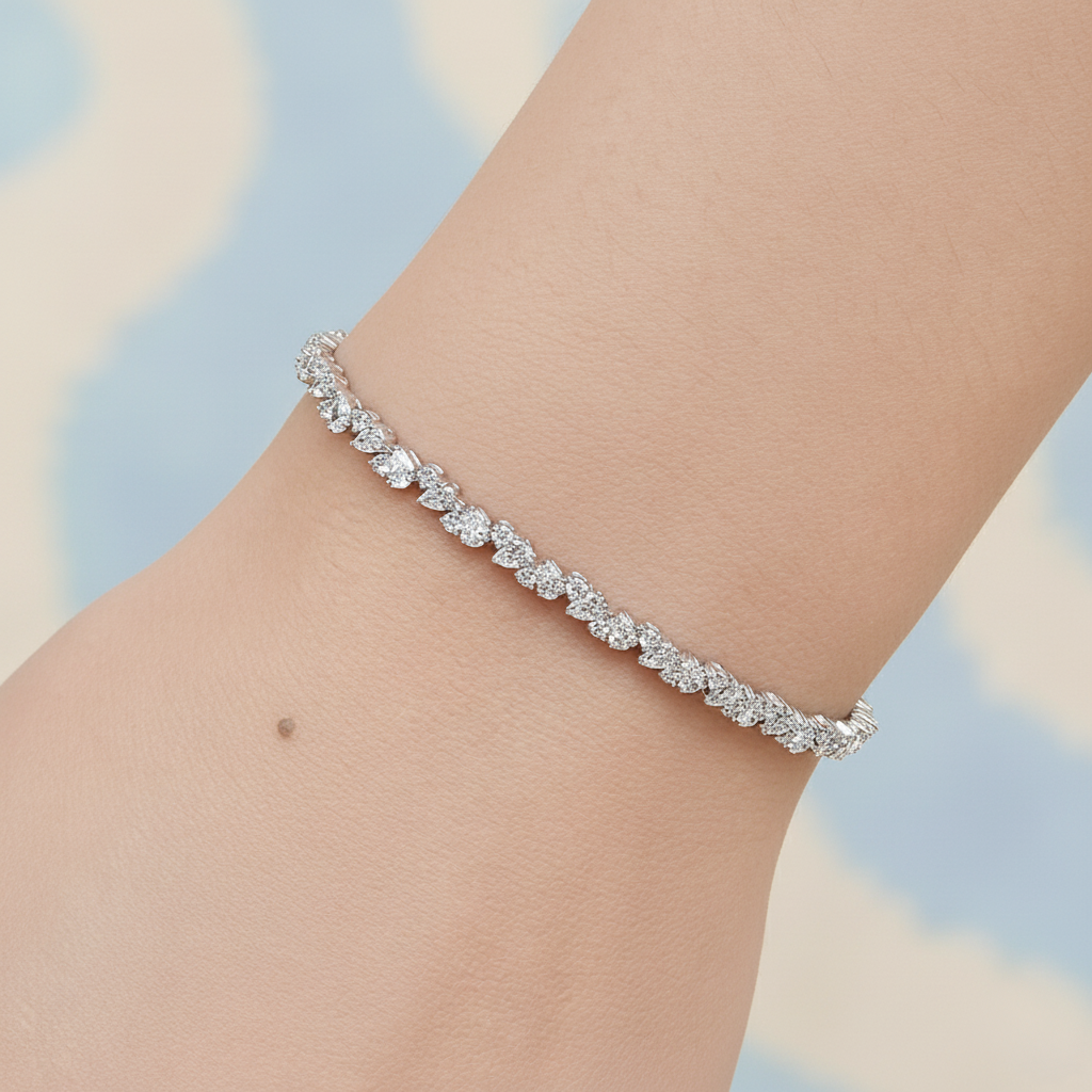 Astrielle Pear and Round Lab Diamond Tennis Bracelet