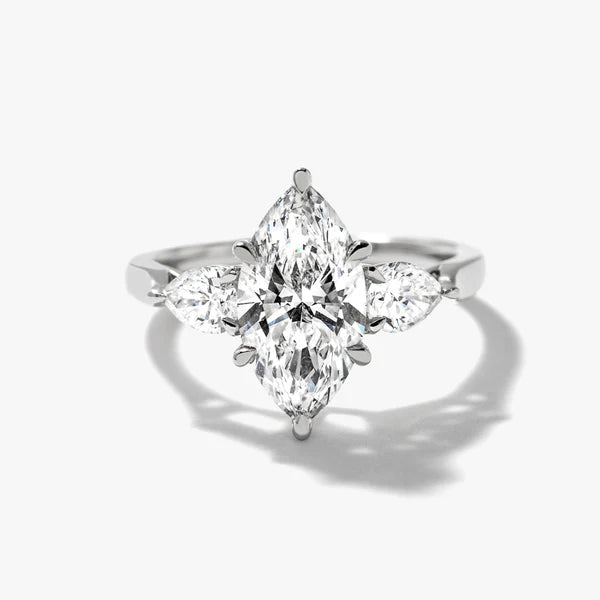 2.1ct Lab Diamond Ring | Marquise Dawn | IGI Certified | 10K White Gold | Engagement