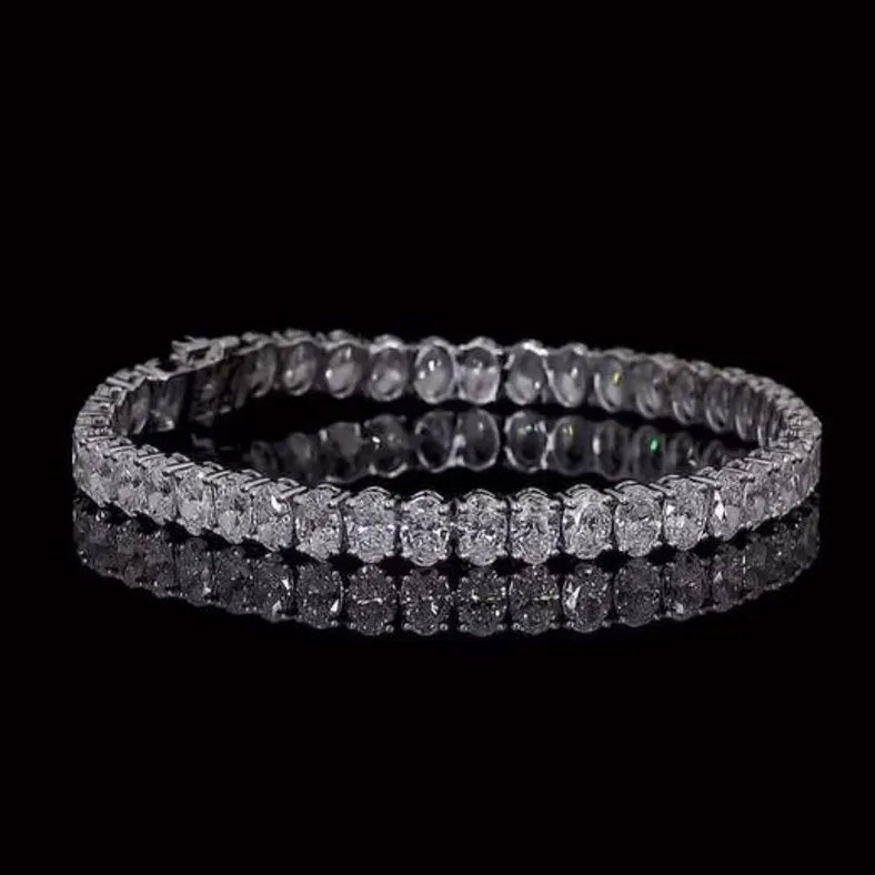 5ct Lab Diamond Tennis Bracelet | Oval Cut | IGI Certified VS | 7 Inch | Silver, 10K-18K Gold & Platinum | Draco Diamond