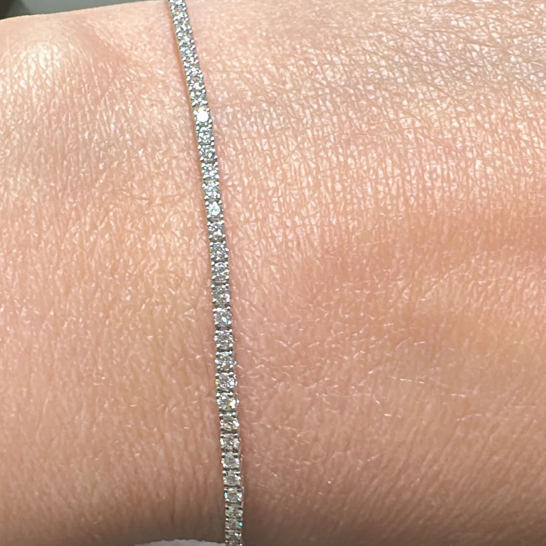 3.00ctw VS2+ Lab Grown Diamond Tennis Bracelet in 14K White Gold | Silver, 10K-18K Gold & Platinum | Draco Diamond