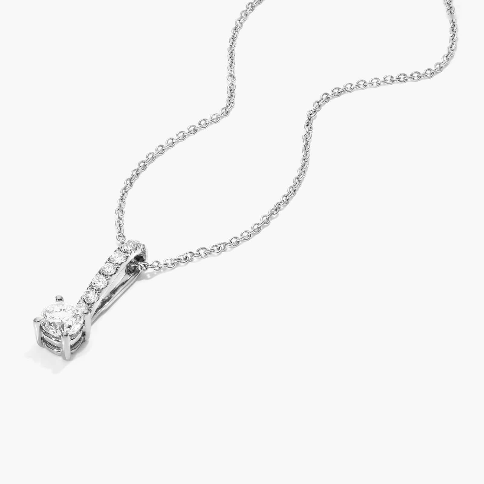 1.4ct Lab Diamond Drop Pendant Necklace on model | styled 10K white gold pendant necklace