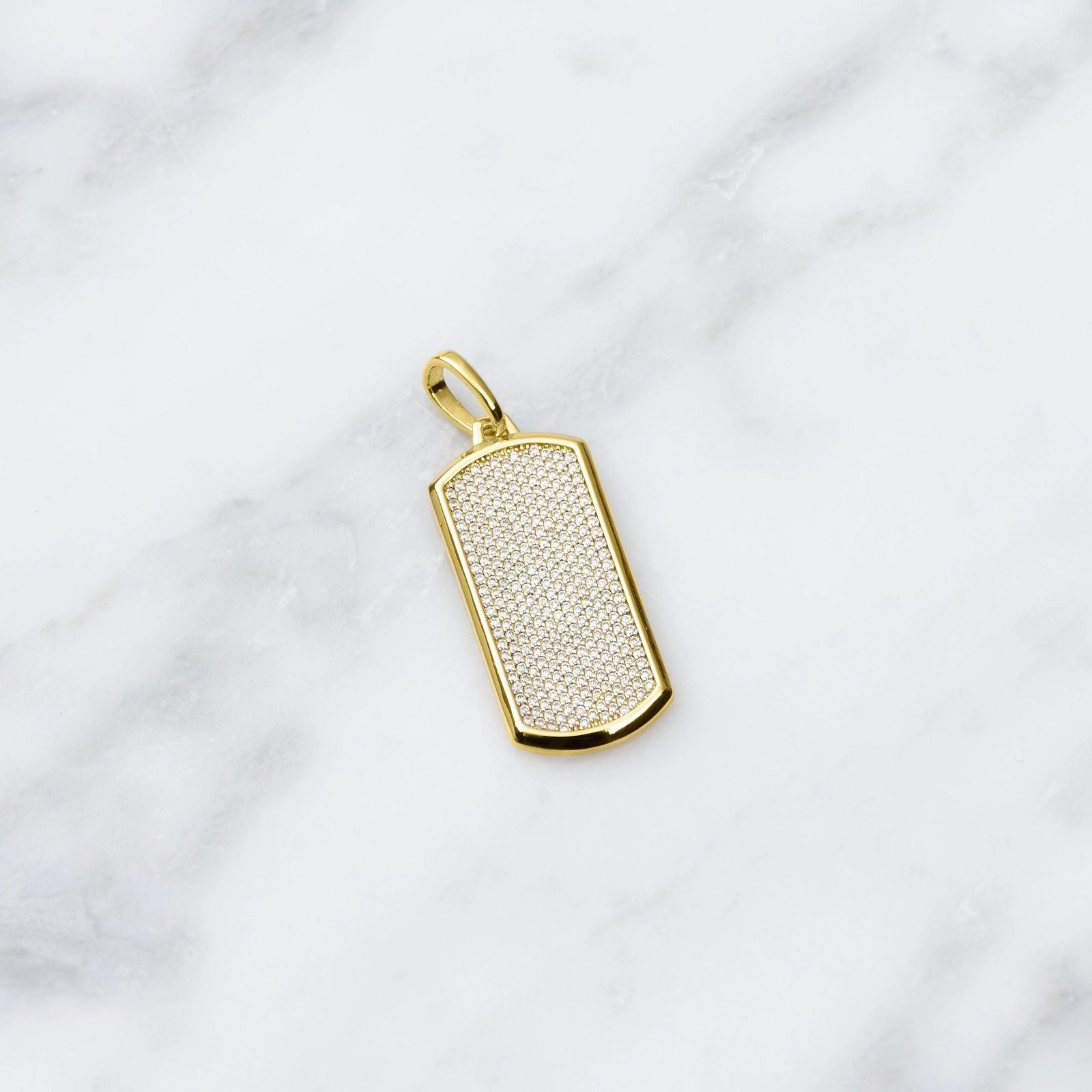 1.9ct Lab Diamond Dog Tag Pendant | IGI Certified VS+ | 10K White Gold