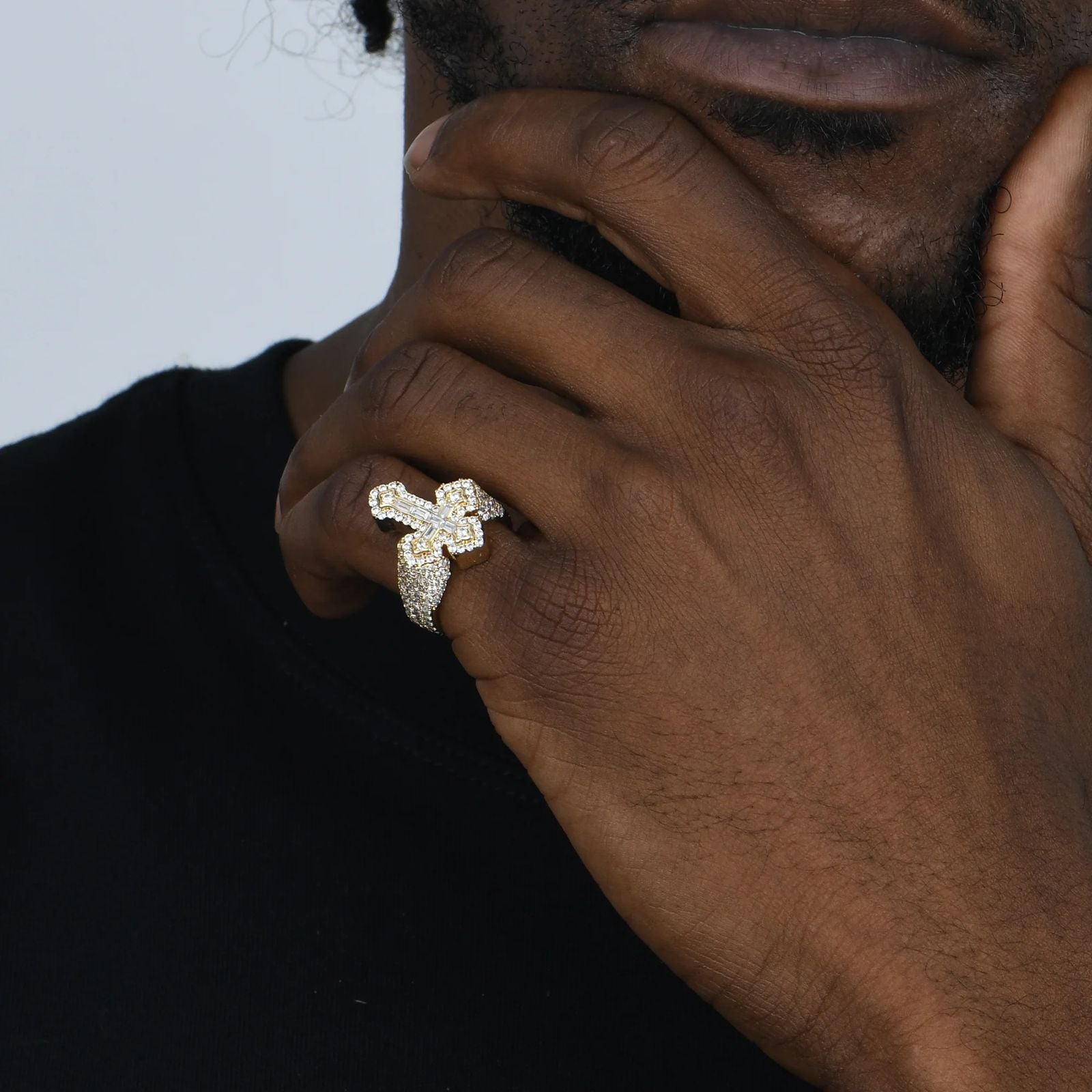 9.01ct Lab Diamond Cross Ring side profile | lab diamond detail