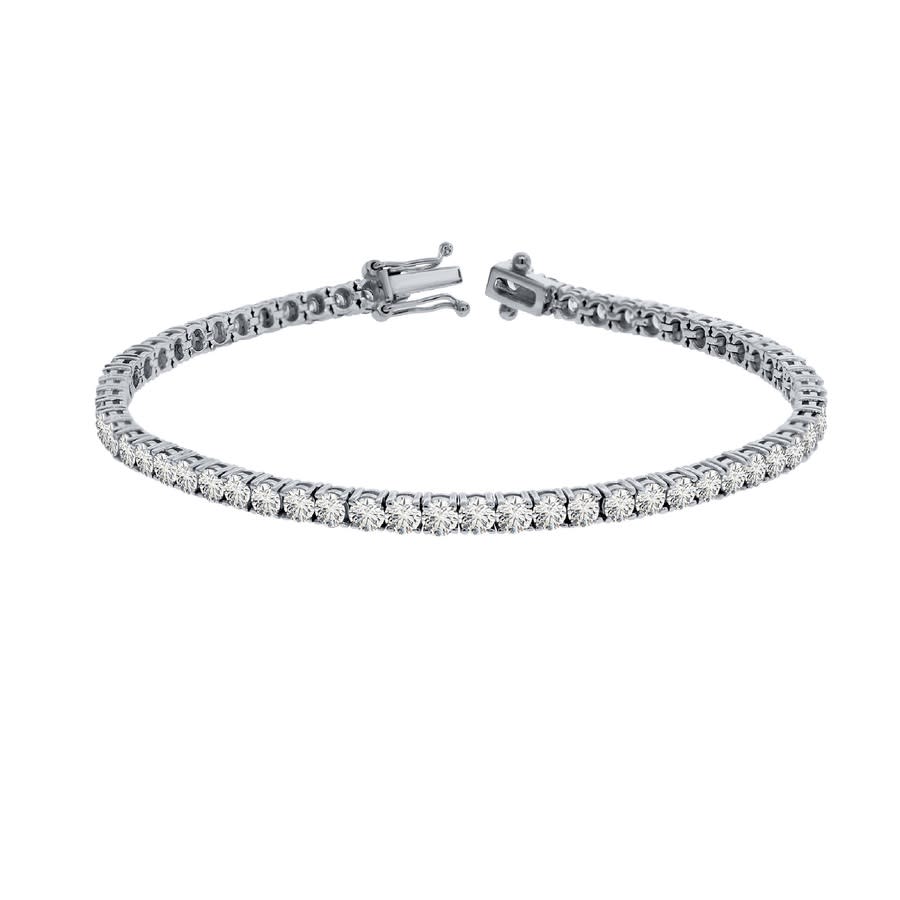 5ct Lab Grown Diamond Tennis Bracelet | Round Brilliant | IGI Certified VS+ DEF | Silver, 10K-18K Gold & Platinum | Draco Diamond