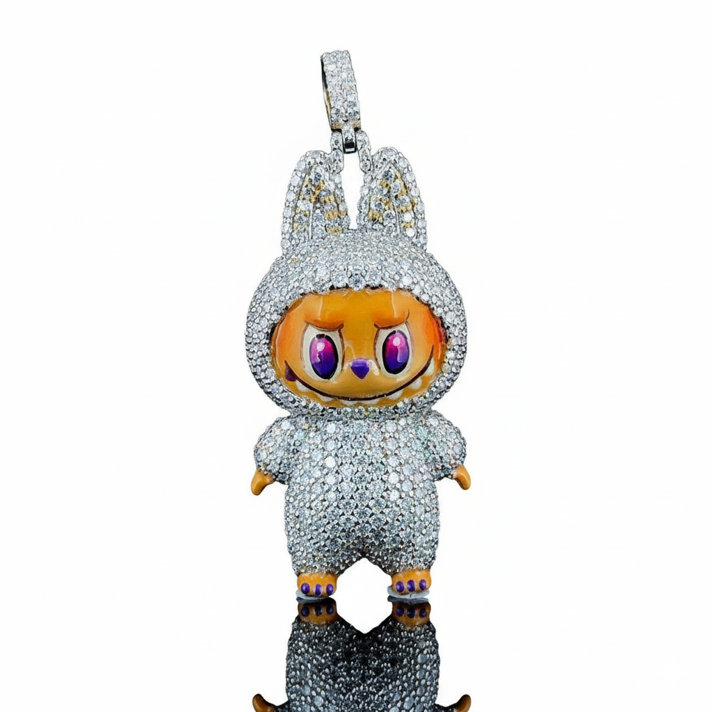 3.1ct Lab Diamond Bunny Pendant | IGI Certified VVS | Silver