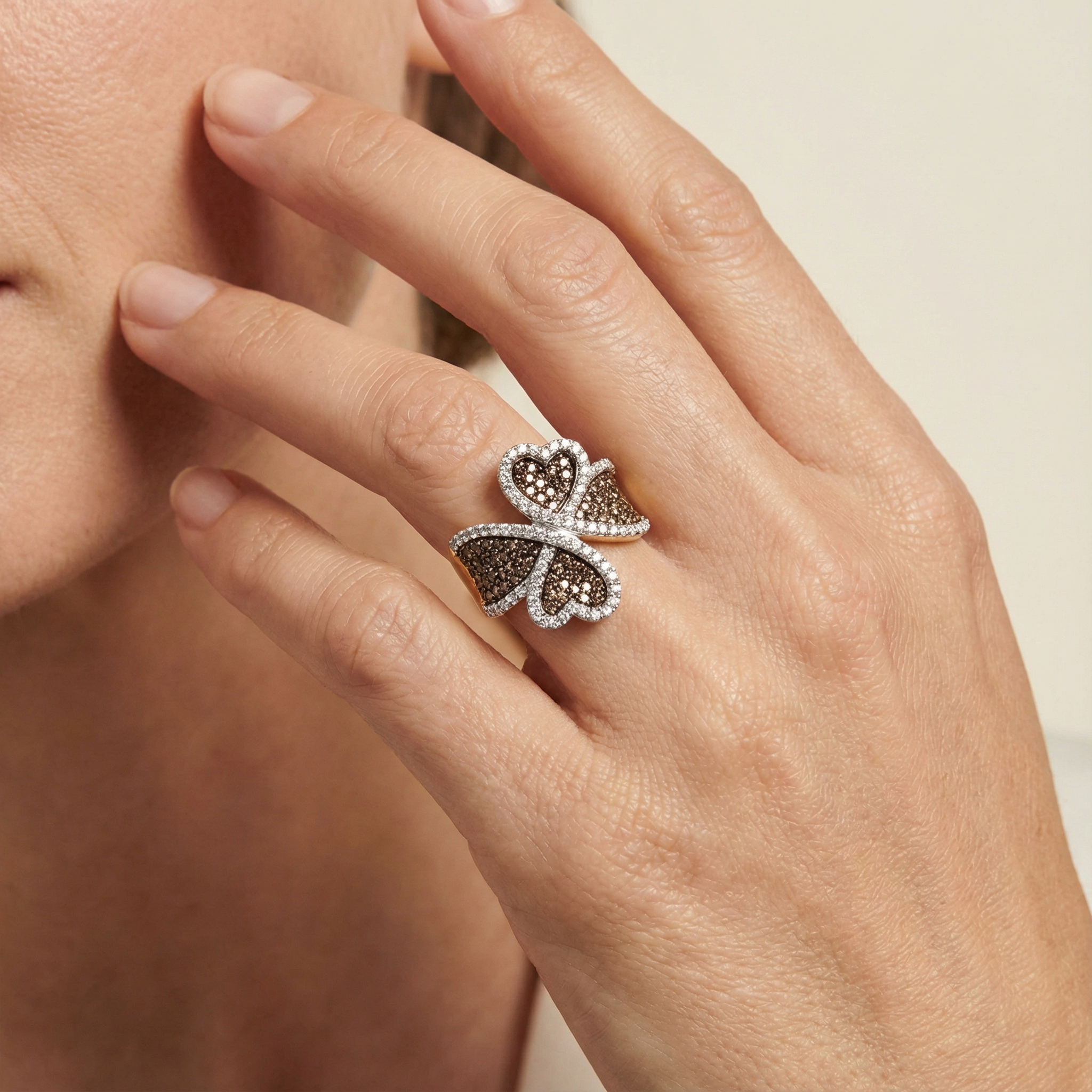 Women's 1.5ct Cognac Lab Diamond Heart Ring | 10K Yellow Gold | Draco Diamond