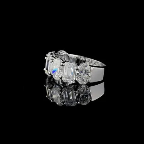4.9ct lab diamond ring front view, 10K white gold