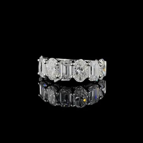 4.9ct Lab Diamond Ring on model, styled 10K white gold ring