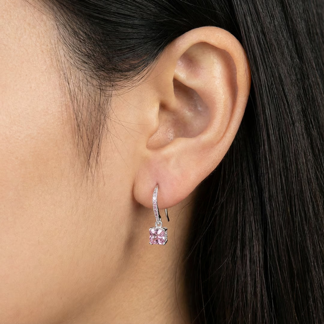 0.4ct lab diamond earrings front view | 14K white gold