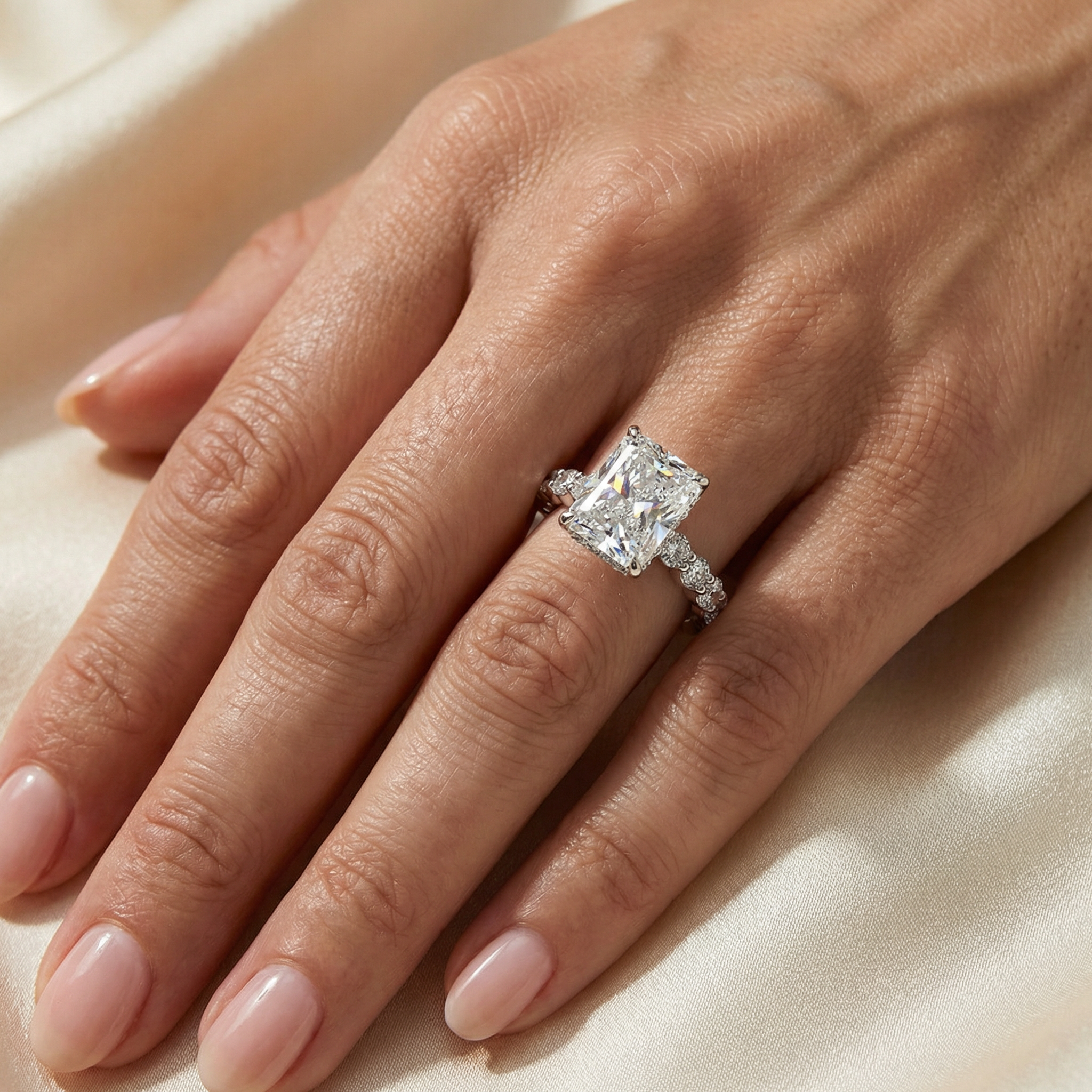 2.5ct lab diamond ring front view | 10K gold