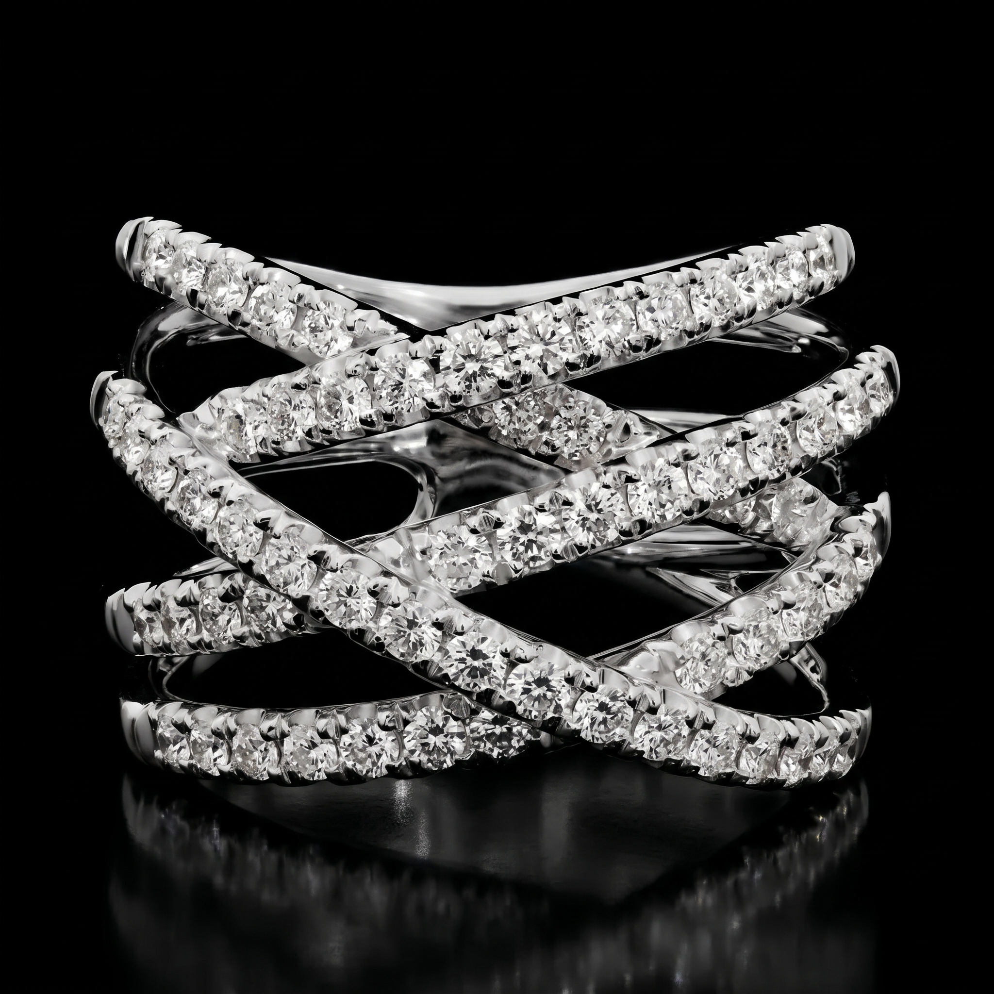 Women's Diamond Crossover Wrap Ring | 2ct TW | 10-18K