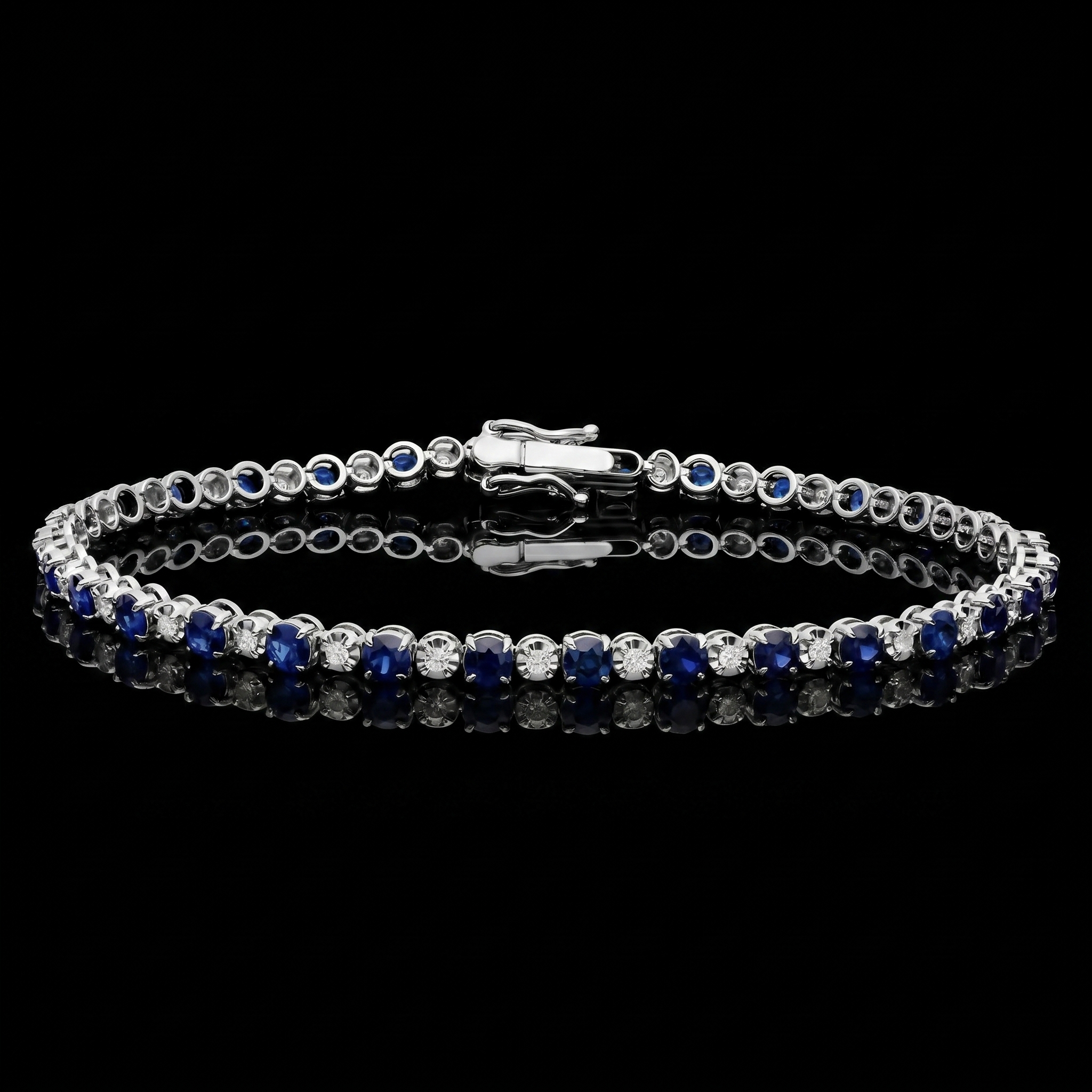 Women's Sapphire & Diamond Tennis Bracelet | 6ct TW | 10-18K