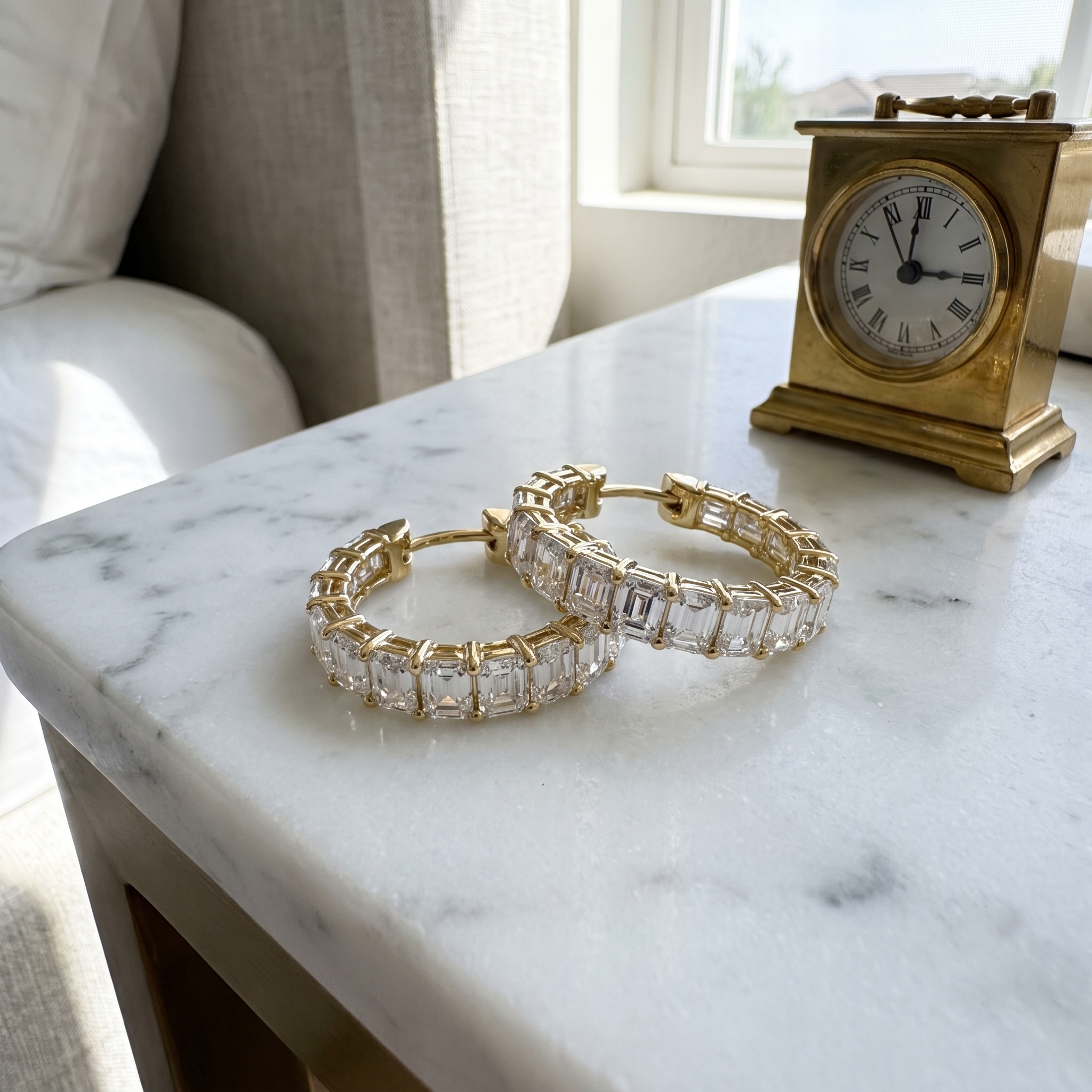 6ctw hoop lab grown diamond earrings
