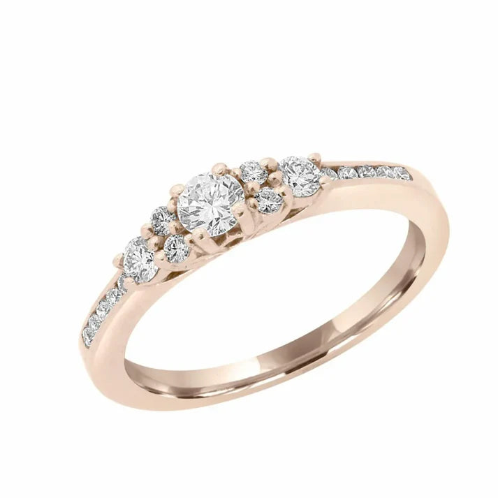 Women's 0.42ct Lab Diamond Twisted Anniversary Ring | 10K rose gold | IGI certified lab diamond